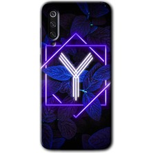MRC İletişim Xiaomi Mi 9 Se Kılıf Hd Desen Baskılı Arka Kapak - Dark Neon Yaprak Y Harfi