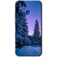 MRC İletişim Honor 8x Kılıf Hd Desen Baskılı Arka Kapak + Temperli Cam - Kış Manzarası