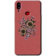 MRC İletişim Samsung Galaxy A10S Kılıf Hd Desen Baskılı Arka Kapak + Temperli Cam - Retro Çiçek