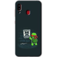MRC İletişim Samsung Galaxy A20 Kılıf Hd Desen Baskılı Arka Kapak + Temperli Cam - Kaplumbağa Avcısı