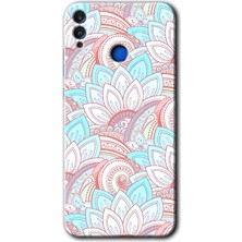 MRC İletişim Honor 8x Kılıf Hd Desen Baskılı Arka Kapak + Temperli Cam - Çin Mandala 1