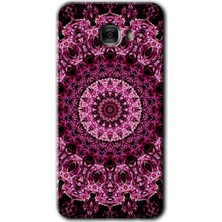 MRC İletişim Samsung Galaxy C7 Kılıf Hd Desen Baskılı Arka Kapak + Temperli Cam - Mandala Patterns Kaleidoscope