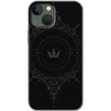 MRC İletişim iPhone 13 Kılıf Hd Desen Baskılı Arka Kapak + Temperli Cam - Siyah Mandala 1