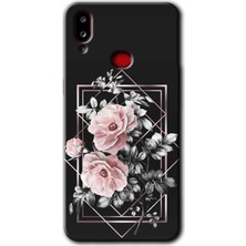 MRC İletişim Samsung Galaxy A10S Kılıf Hd Desen Baskılı Arka Kapak + Temperli Cam - Retro Çiçek 1