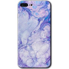 MRC İletişim iPhone 7 Plus Kılıf Hd Desen Baskılı Arka Kapak + Temperli Cam - Spots Lilac