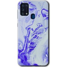 MRC İletişim Samsung Galaxy M31 Kılıf Hd Desen Baskılı Arka Kapak + Temperli Cam - Cranny Liquid Wall