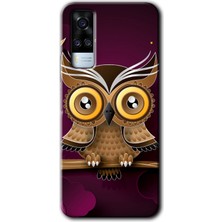 MRC İletişim Vivo Y51 Kılıf Hd Desen Baskılı Arka Kapak - Owl Bird Branch
