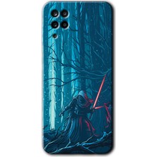 MRC İletişim Samsung Galaxy A12 Kılıf Hd Desen Baskılı Arka Kapak + Temperli Cam - Jedi