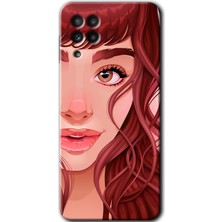 MRC İletişim Samsung Galaxy M32 Kılıf Hd Desen Baskılı Arka Kapak + Temperli Cam - Kızıl Kız