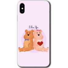 MRC İletişim iPhone x Kılıf Hd Desen Baskılı Arka Kapak + Temperli Cam - Sevgili Ayıcık