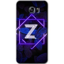 MRC İletişim Samsung Galaxy Note 5 Kılıf Hd Desen Baskılı Arka Kapak + Temperli Cam - Dark Neon Yaprak Z Harfi