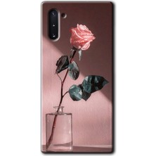 MRC İletişim Samsung Galaxy Note 10 Kılıf Hd Desen Baskılı Arka Kapak + Temperli Cam - Retro Gül