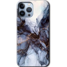 MRC İletişim iPhone 13 Pro Max Kılıf Hd Desen Baskılı Arka Kapak + Temperli Cam - Otantik Mermer
