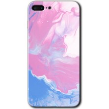 MRC İletişim iPhone 7 Plus Kılıf Hd Desen Baskılı Arka Kapak + Temperli Cam - Liquid Lekeler Art