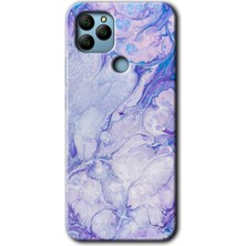 MRC İletişim General Mobile Gm 22 Plus Kılıf Hd Desen Baskılı Arka Kapak + Temperli Cam - Spots Lilac