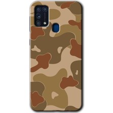 MRC İletişim Samsung Galaxy M31 Kılıf Hd Desen Baskılı Arka Kapak + Temperli Cam - Kamuflaj 10