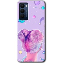 MRC İletişim Tecno Camon 18 Kılıf Hd Desen Baskılı Arka Kapak - Uzaylı Kız