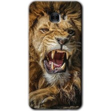 MRC İletişim Samsung Galaxy C7 Kılıf Hd Desen Baskılı Arka Kapak + Temperli Cam - Lion King