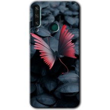 MRC İletişim Huawei Y6P Kılıf Hd Desen Baskılı Arka Kapak + Temperli Cam - Dark Butterfly