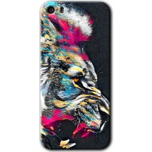 MRC İletişim iPhone 5s Kılıf Hd Desen Baskılı Arka Kapak + Temperli Cam - Colorfull Aslan