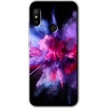 MRC İletişim Xiaomi Redmi Note 6 Pro Kılıf Hd Desen Baskılı Arka Kapak - Color Splash Purple