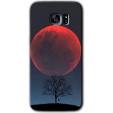 MRC İletişim Samsung Galaxy S7 Edge Kılıf Hd Desen Baskılı Arka Kapak + Temperli Cam - Kanlı Ay