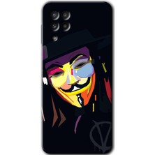 MRC İletişim Samsung Galaxy M22 Kılıf Hd Desen Baskılı Arka Kapak + Temperli Cam - Vendetta