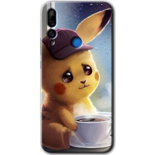 MRC İletişim Huawei Y9 Prime 2019 Kılıf Hd Desen Baskılı Arka Kapak + Temperli Cam - Üzgün Pikaçu