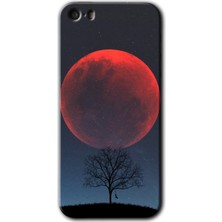MRC İletişim iPhone 5s Kılıf Hd Desen Baskılı Arka Kapak + Temperli Cam - Kanlı Ay