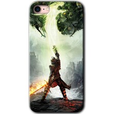 MRC İletişim iPhone Se 2020 Kılıf Hd Desen Baskılı Arka Kapak + Temperli Cam - Dragon Hunter