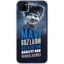 MRC İletişim Huawei Y5P Kılıf Hd Desen Baskılı Arka Kapak + Temperli Cam - Bozkurt Atatürk