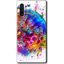 MRC İletişim Samsung Galaxy Note 10 Kılıf Hd Desen Baskılı Arka Kapak + Temperli Cam - 4K Clock