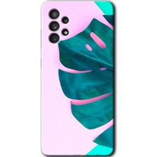 MRC İletişim Samsung Galaxy A52S Kılıf Hd Desen Baskılı Arka Kapak + Temperli Cam - 3D Yaprak