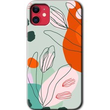 MRC İletişim iPhone 11 Kılıf Hd Desen Baskılı Arka Kapak + Temperli Cam - Vektör Çiçekler