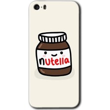 MRC İletişim iPhone 5 Kılıf Hd Desen Baskılı Arka Kapak + Temperli Cam - Nutella Aşkım