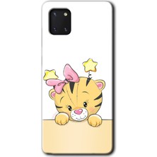 MRC İletişim Samsung Galaxy A81 Kılıf Hd Desen Baskılı Arka Kapak + Temperli Cam - Sevimli Kedi