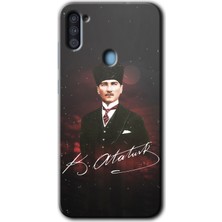 MRC İletişim Samsung Galaxy A11 Kılıf Hd Desen Baskılı Arka Kapak + Temperli Cam - Kemal Atatürk