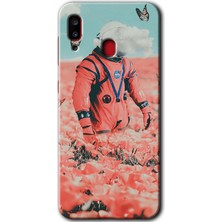 MRC İletişim Samsung Galaxy A20 Kılıf Hd Desen Baskılı Arka Kapak + Temperli Cam - Uzay Bahçesi