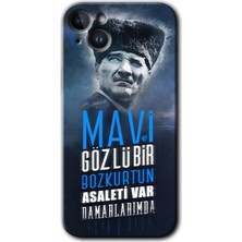 MRC İletişim iPhone 14 Kılıf Hd Desen Baskılı Arka Kapak - Bozkurt Atatürk