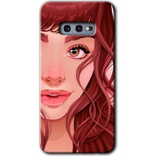 MRC İletişim Samsung Galaxy S10E Kılıf Hd Desen Baskılı Arka Kapak + Temperli Cam - Kızıl Kız