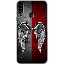 MRC İletişim Samsung Galaxy A20S Kılıf Hd Desen Baskılı Arka Kapak + Temperli Cam - Lucifer