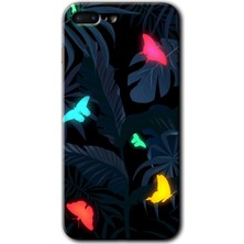 MRC İletişim iPhone 8 Plus Kılıf Hd Desen Baskılı Arka Kapak + Temperli Cam - Lighter Butterfly