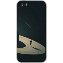 MRC İletişim iPhone 5 Kılıf Hd Desen Baskılı Arka Kapak + Temperli Cam - Space Planet