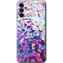 MRC İletişim Samsung Galaxy A13 5g Kılıf Hd Desen Baskılı Arka Kapak + Temperli Cam - MOS19C Fragments Colorfull