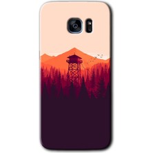 MRC İletişim Samsung Galaxy S7 Edge Kılıf Hd Desen Baskılı Arka Kapak + Temperli Cam - Gözlem Kulesi