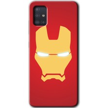 MRC İletişim Samsung Galaxy A51 Kılıf Hd Desen Baskılı Arka Kapak + Temperli Cam - Ironman