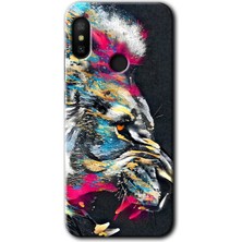 MRC İletişim Xiaomi Mi Max 3 Kılıf Hd Desen Baskılı Arka Kapak - Colorfull Aslan