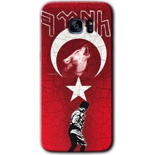 MRC İletişim Samsung Galaxy S7 Edge Kılıf Hd Desen Baskılı Arka Kapak + Temperli Cam - Bozkurt Atam