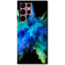MRC İletişim Samsung Galaxy S22 Ultra Kılıf Hd Desen Baskılı Arka Kapak + Temperli Cam - Karışım 1