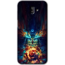 MRC İletişim Samsung Galaxy J6 Plus Kılıf Hd Desen Baskılı Arka Kapak + Temperli Cam - Ballı Baykuş